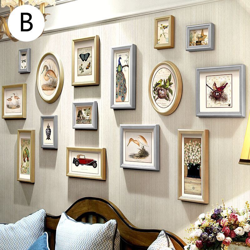 Country Style Picture Frame Set Solid Wood Photo Wall TS15J