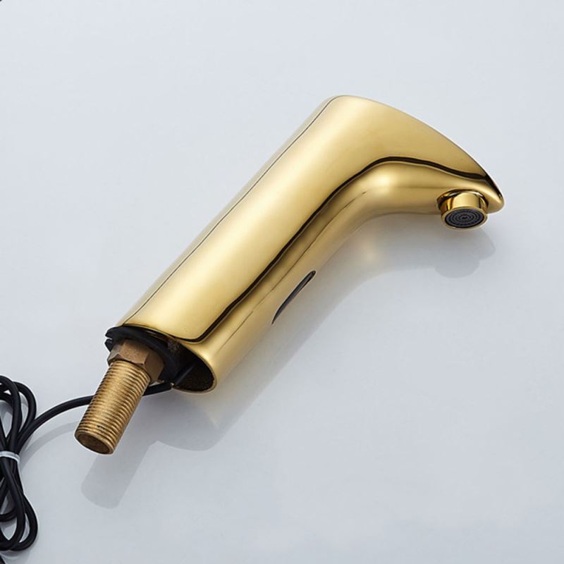 Gold No Touch Bathroom Faucet Infrared Motion Sensor Cold Tap