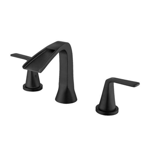 Widespread Bathroom Faucet Black Vanity Faucet 3 Hole 2 Handle Mixer Taps