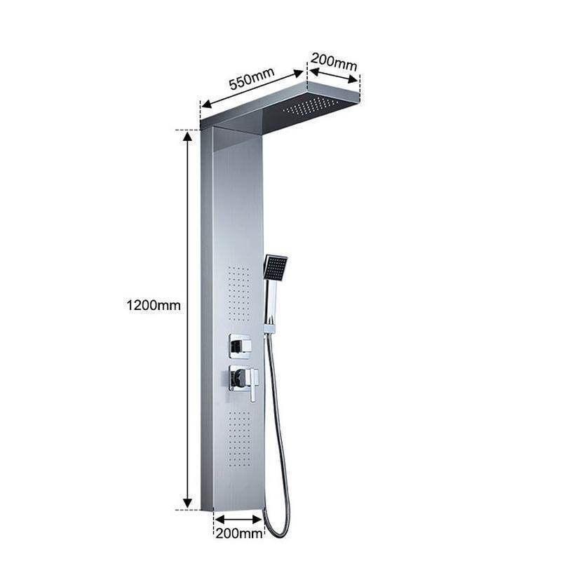 Contemporary Shower Panel Tower System Stainless Steel 3Function