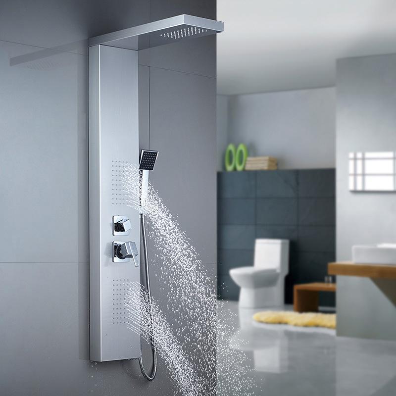 Contemporary Shower Panel Tower System Stainless Steel 3Function