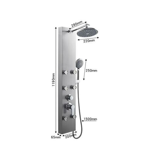3 In 1 Shower Panel Tower System Stainless Steel Shower Wall Panel