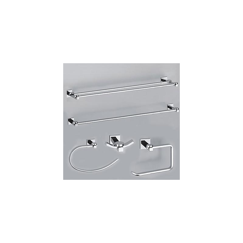 Modern Chrome Solid Brass 5piece Bathroom Hardware Accessories Set