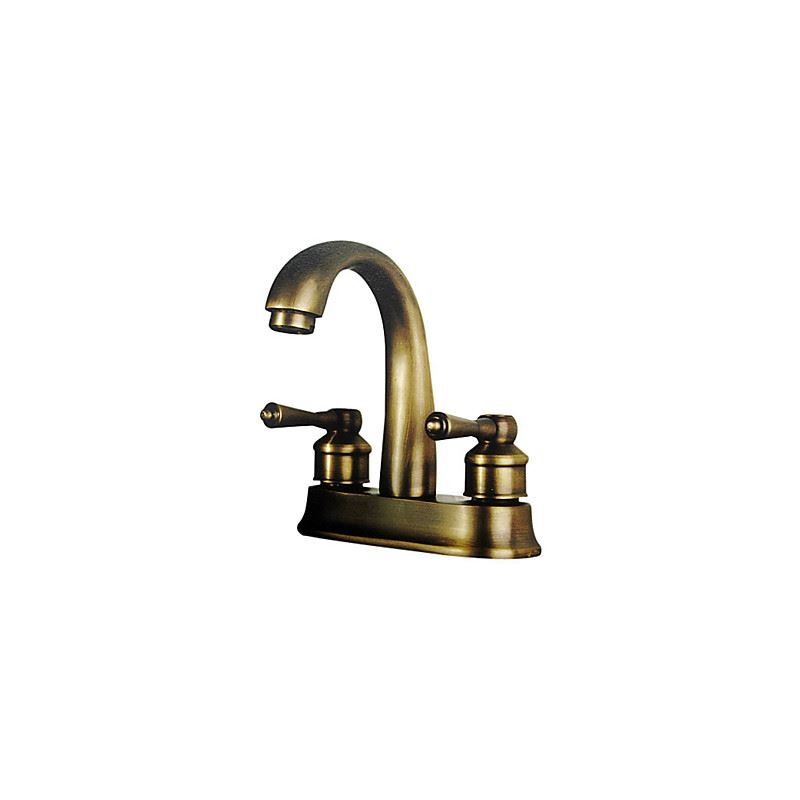 Antique Inspired 4 Inch Bathroom Sink Faucet Polished Brass Finish