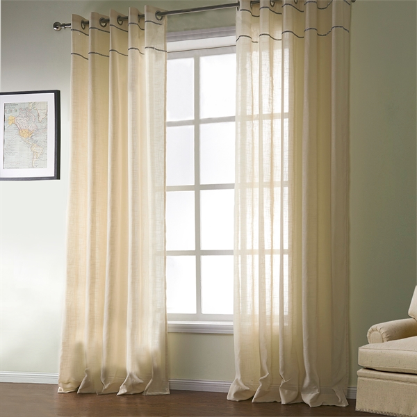Cotton Sheer Curtain Mediterranean Yellow Custom Curtian 524