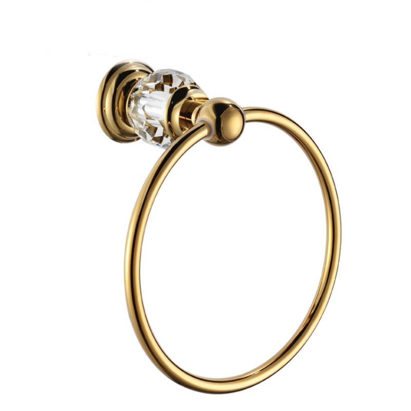 Bathroom Towel Rings Contemporary Wall Mounted Golden Copper