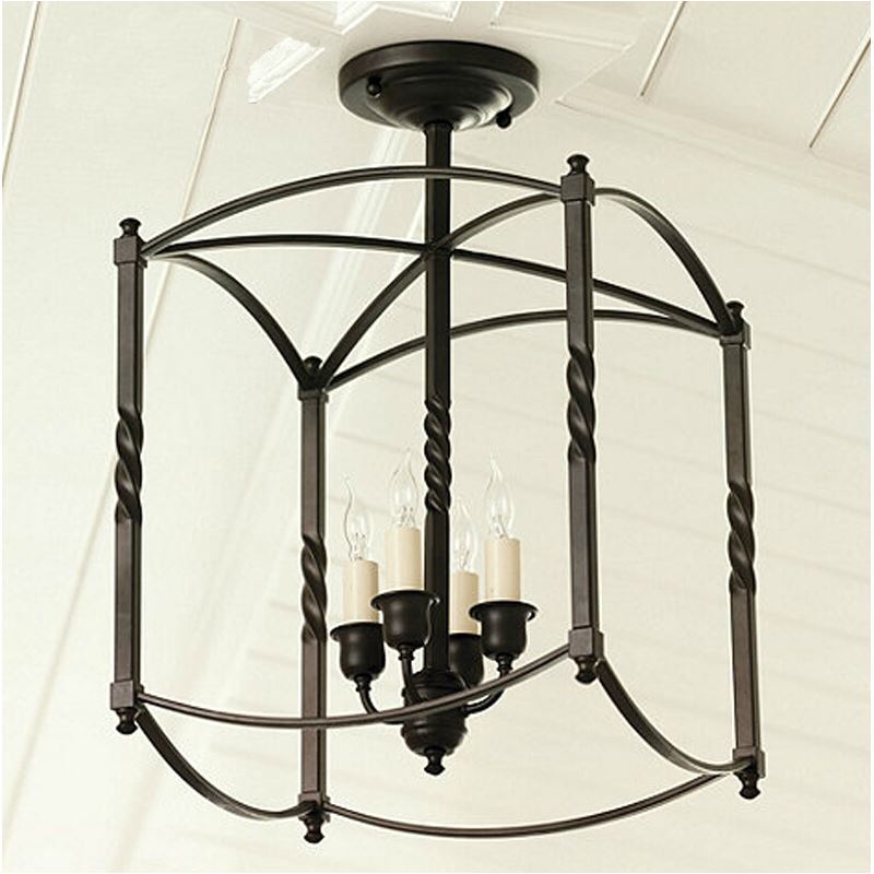 Lighting Semi Flush Mounts American Country Style Light Black Iron