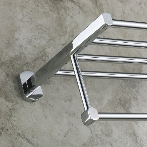 Modern Contemporary Wallmounted Chrome Finish Double Towel Bar