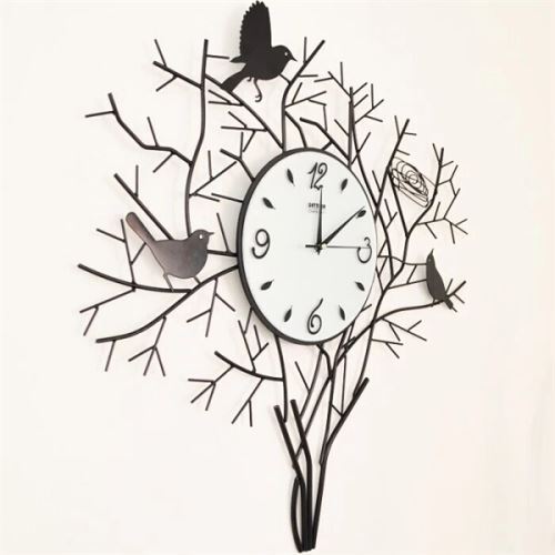 26'Birds on Tree Wall Clock in metal