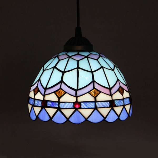 60W Stained Glass Pendant Light with 1 Light