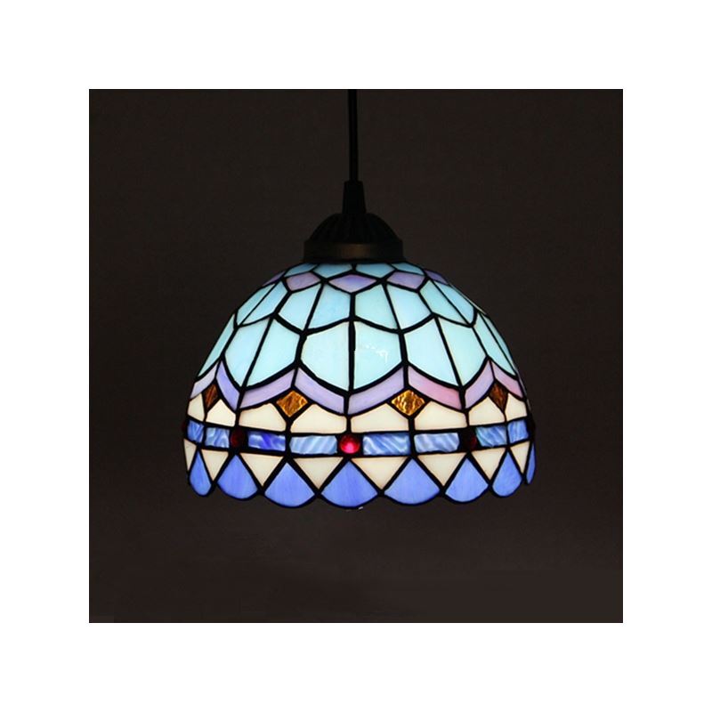 60W Stained Glass Pendant Light with 1 Light