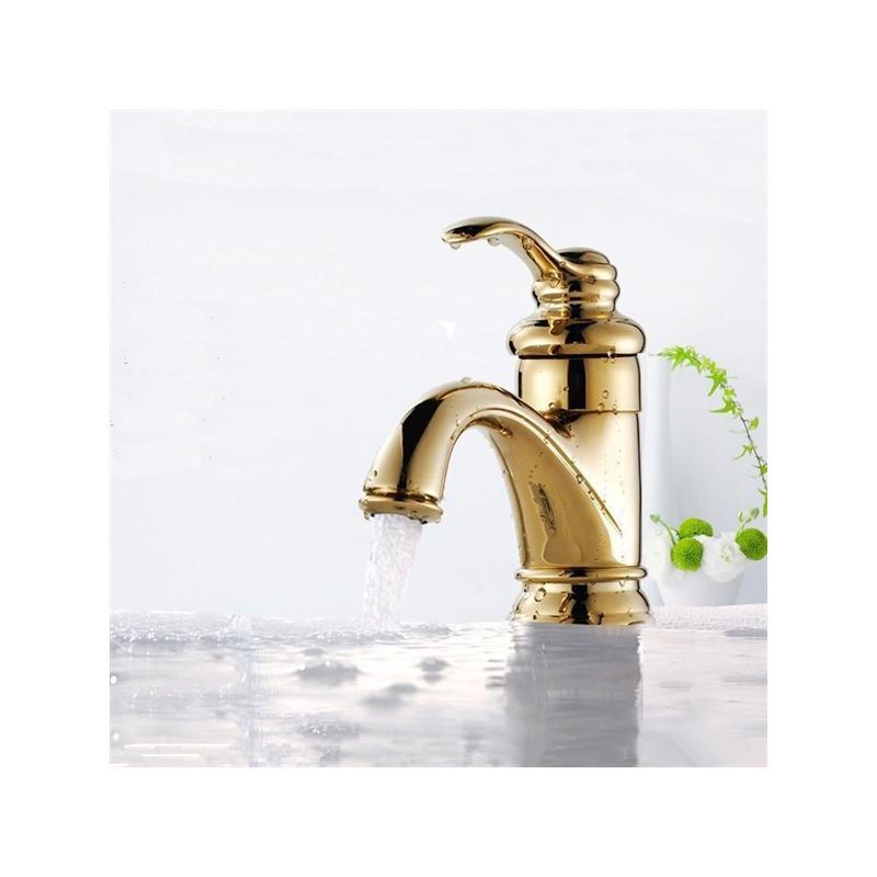 Gold Finish Taps Single Handle Bathroom Faucets