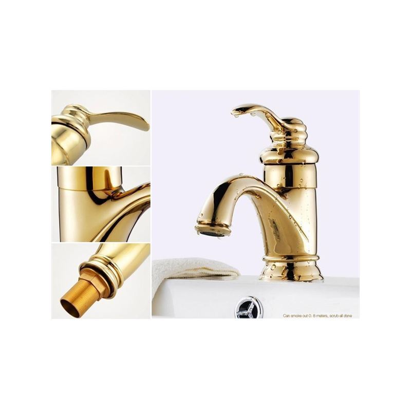 Gold Finish Taps Single Handle Bathroom Faucets