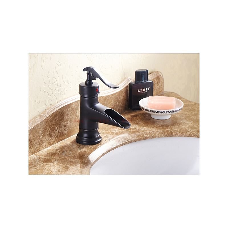 Oil rubbed Bronze Waterfall Centerset Bathroom Sink Faucet