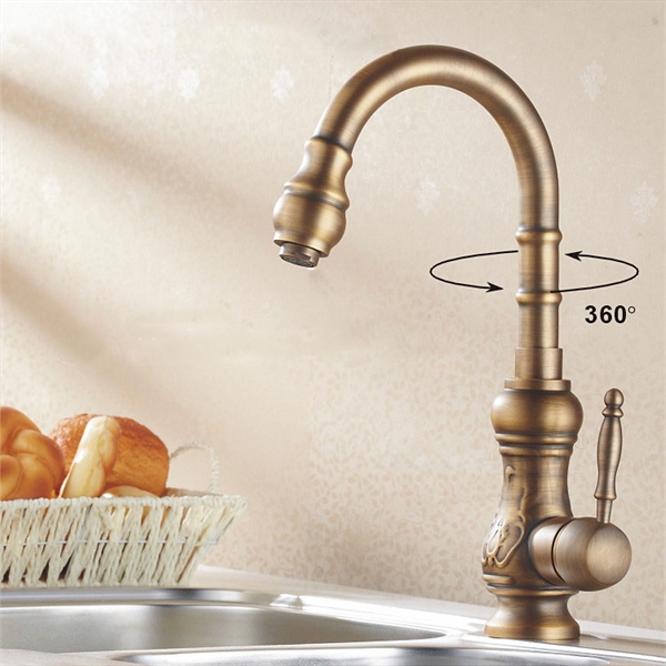 Swan Kitchen Tap Antique Brass Kitchen Faucet Antique Copper Swivel