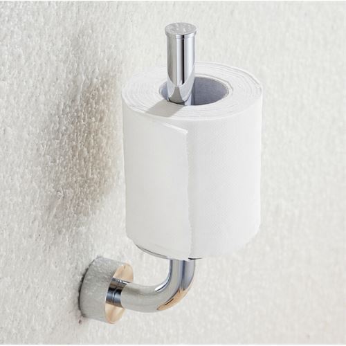 Vertical Brass Chrome Finished Toilet Paper Rack
