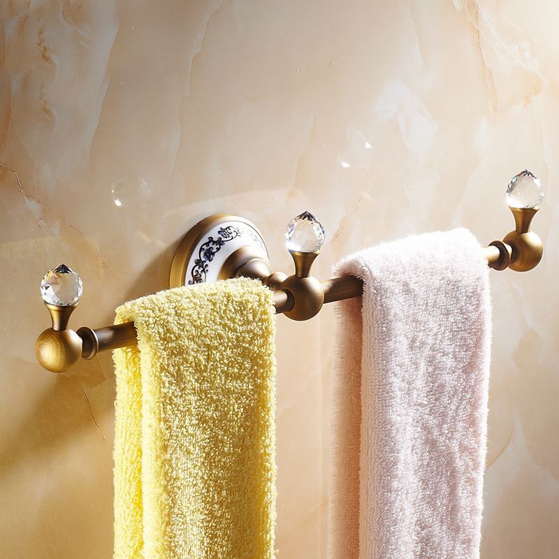 European Vintage Bathroom Accessories Antique Brass Towel Rack Towel