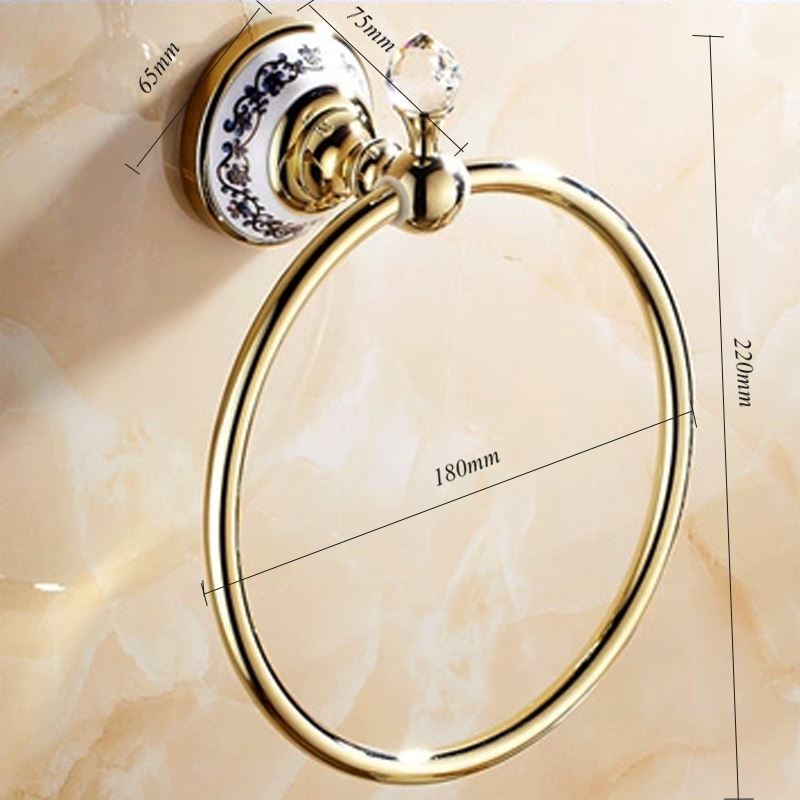 European Vintage Bathroom Accessories Antique Brass Towel Ring