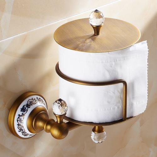 Crystal Toilet Roll Holder European Vintage Bathroom Accessories