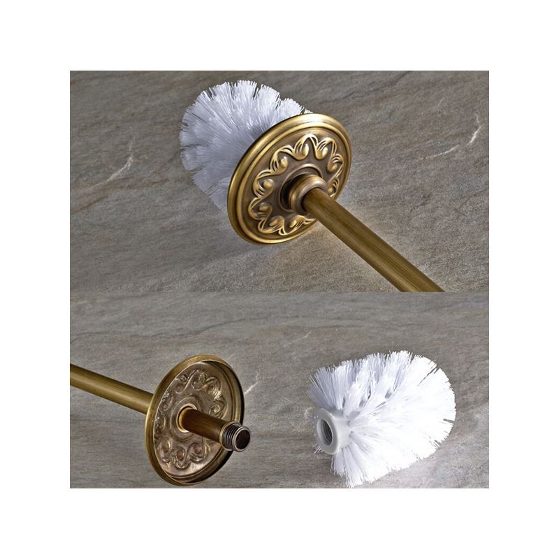 European Vintage Toilet Brush Holder Bathroom Accessories Antique Brass