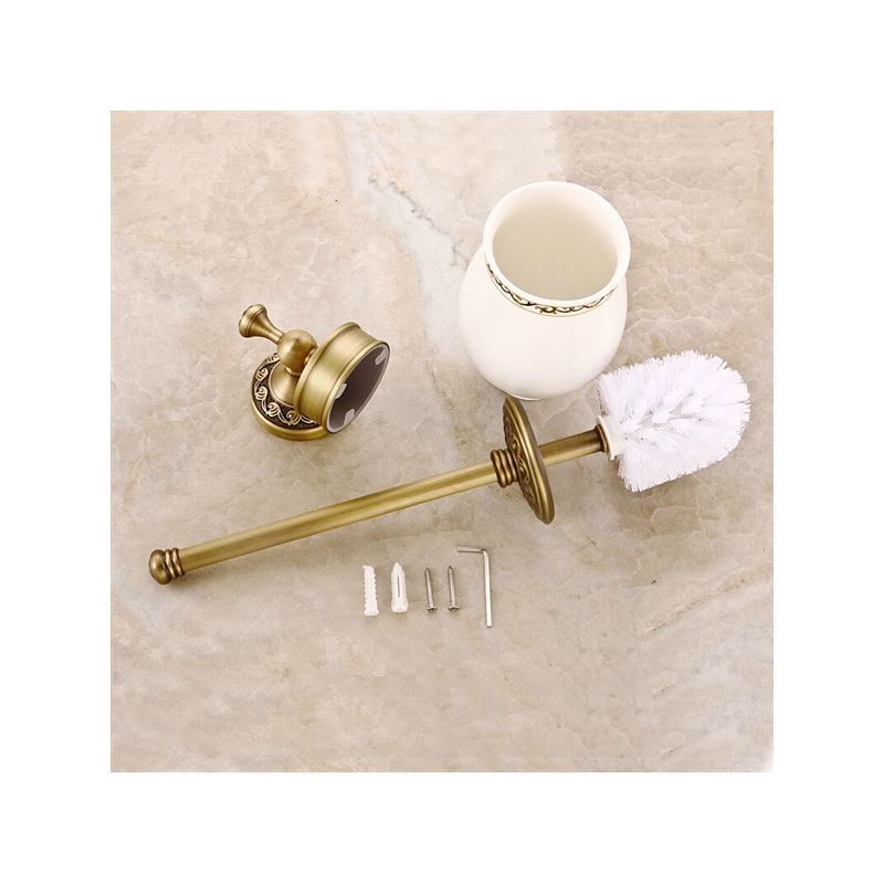 European Vintage Toilet Brush Holder Bathroom Accessories Antique Brass