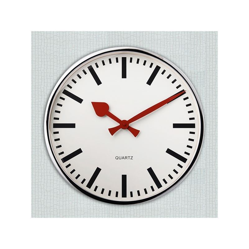 Stylish Scale Wall Clock in Stainless Steel