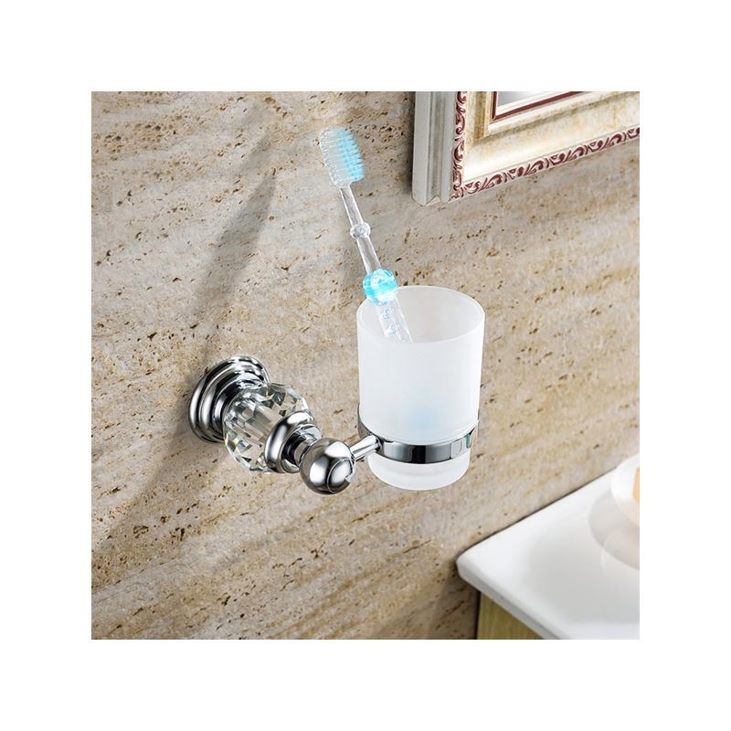 New Modern Wall Mounted Chromecolored Toothbrush Cup Copper & Natural