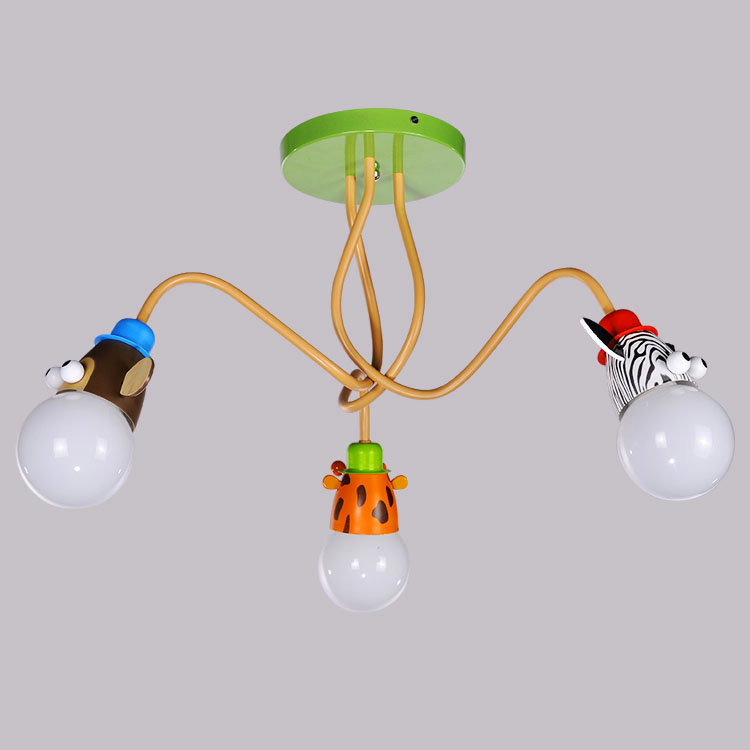 Animal Ceiling Light Cartoon Little Animals Kids Room Lighting Idea 3