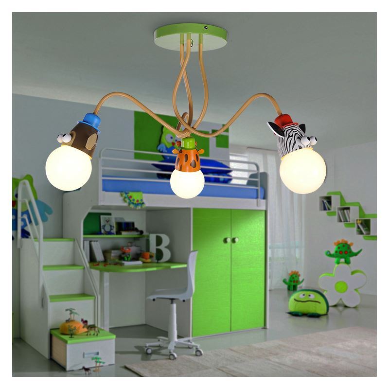 Animal Ceiling Light Cartoon Little Animals Kids Room Lighting Idea 3