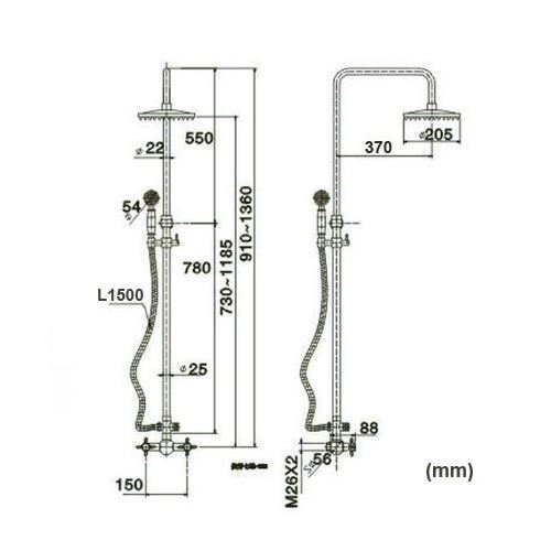Antique Brass Shower Fixture Bathroom Shower Mixer Shower Head + Hand