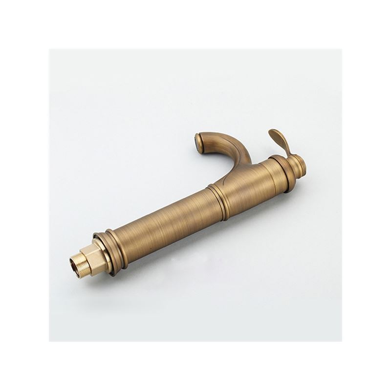 Antique Brass Bathroom Vessel Sink Faucet (Tall)