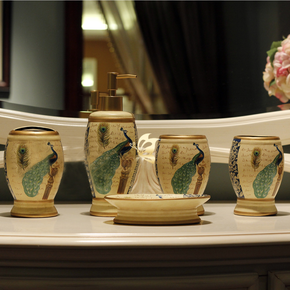 Peacock Bathroom Accessories European Style Peacock Creative Ceramic