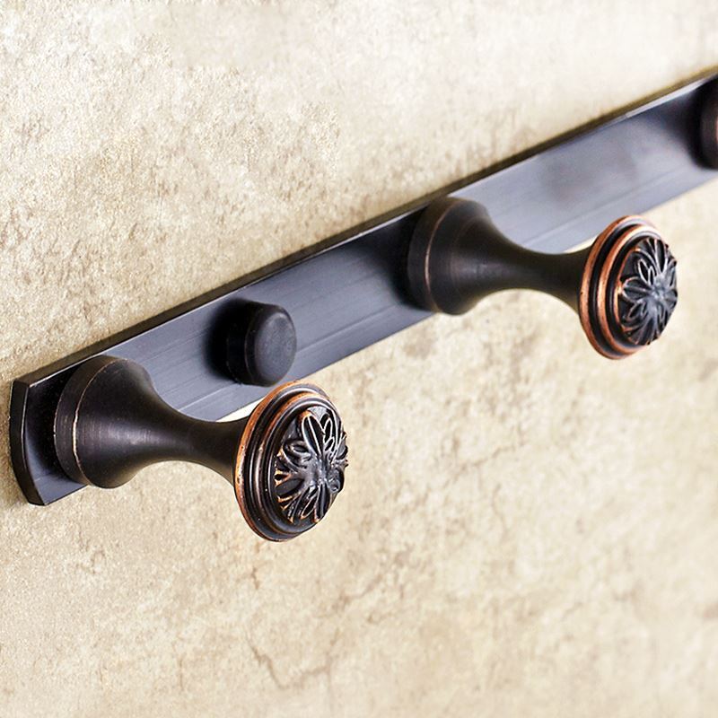 Hakenleiste Bad aus Messign Schwarz