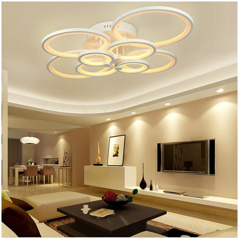 Led Deckenleuchte Modern in Weiß im Wohnzimmer