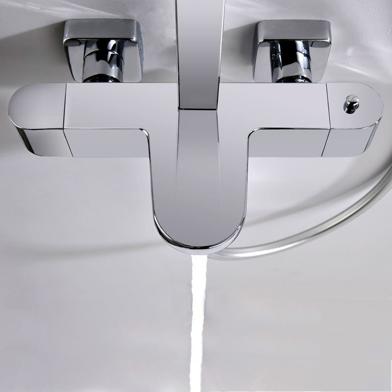 Duscharmatur Thermostat Aufputz mit Hanbdbrause in Chrom