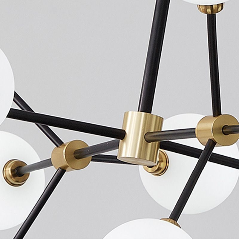 Moderne Deckenleuchte Kugel Design aus Glas Eisen 10/12/16/20 flammig