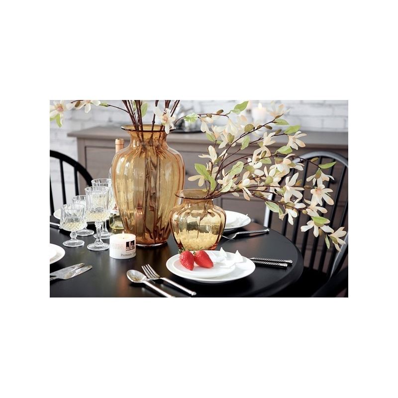 Ausverkauft Magnolie Seidenblumen, winzige Glas Vase(Bernstein