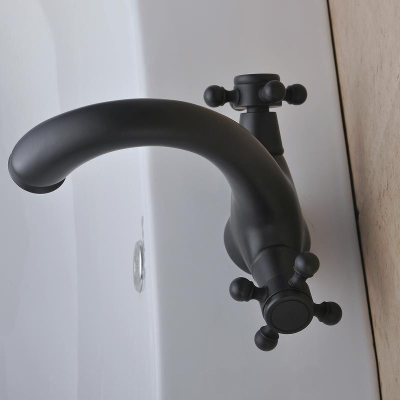 Waschtischarmatur Schwarz Retro Zwei Griffe
