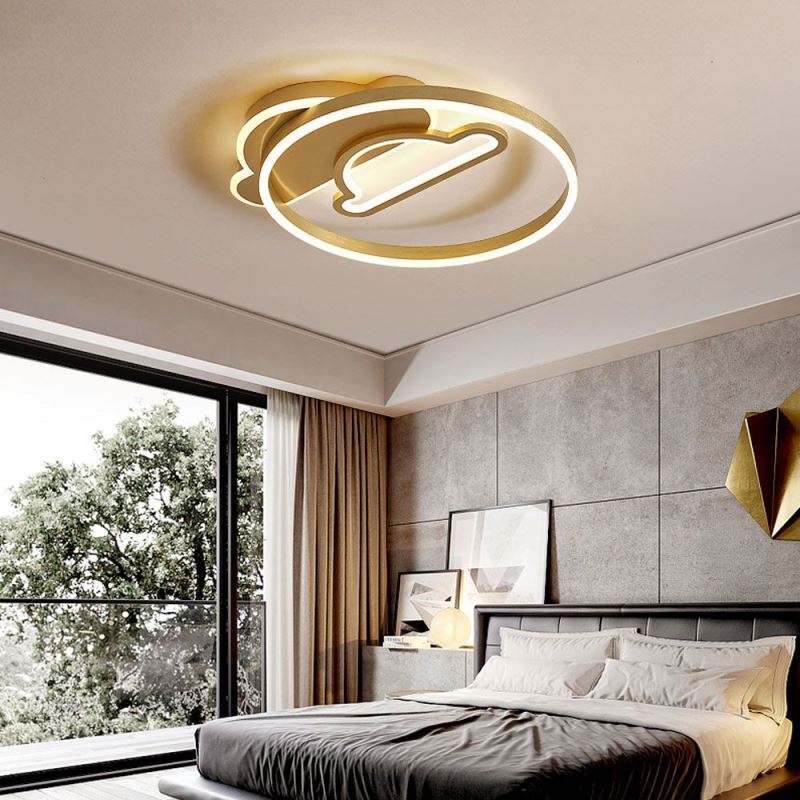 Plafonnier LED rond double nuage en aluminium acrylique