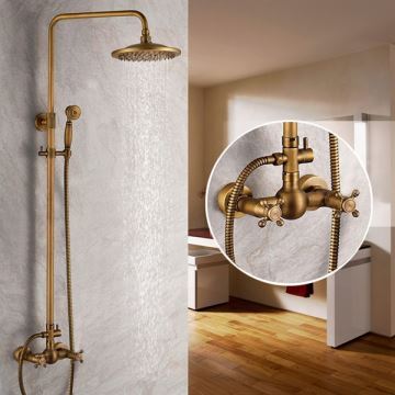 Colonne De Douche Laiton Antique Avec Pommeau De Douche Pour Salle