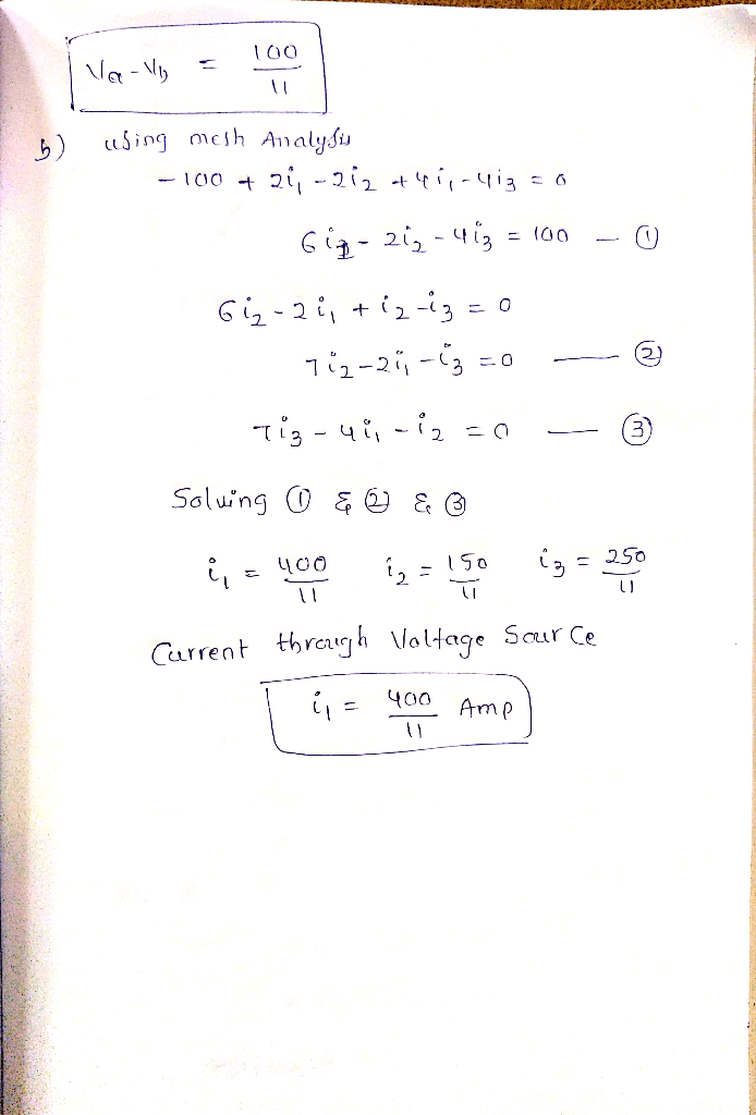 a) Using nodal analysis determine the voltage across the 1
