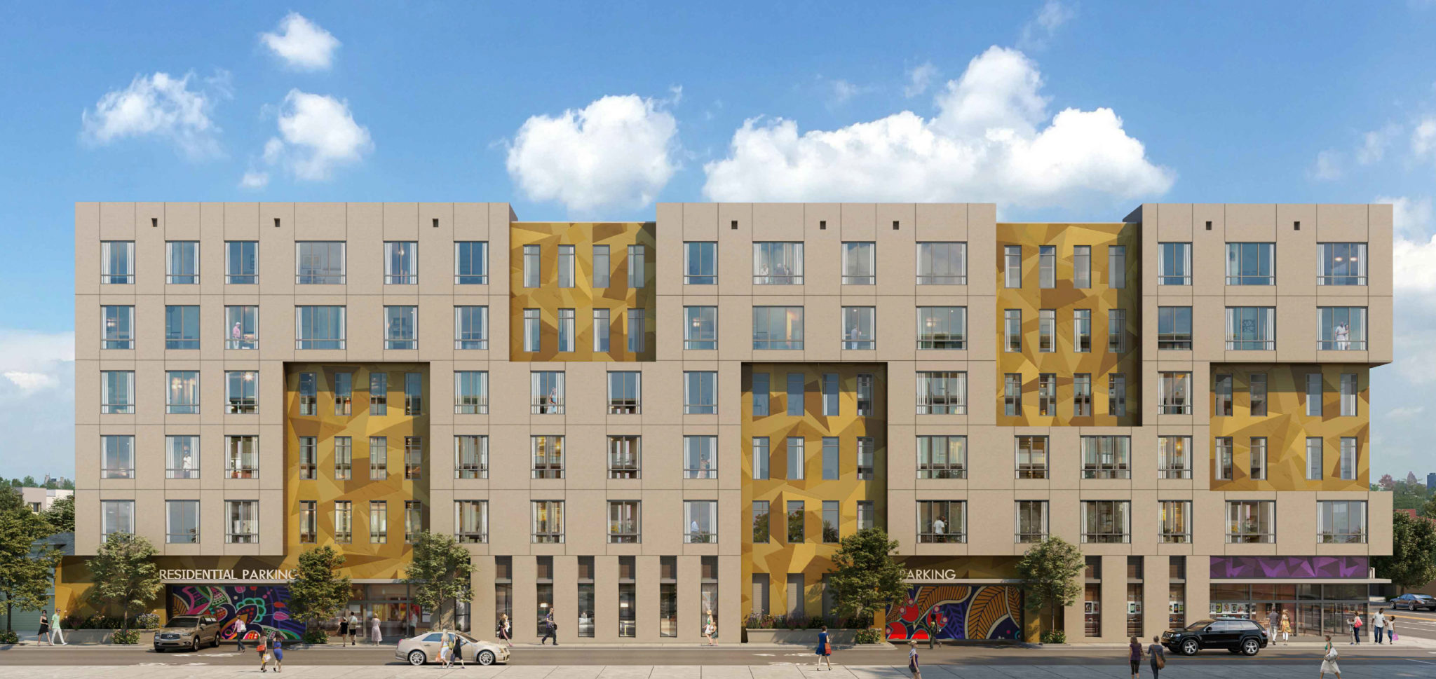 Rendering just released of 100 affordable housing development near