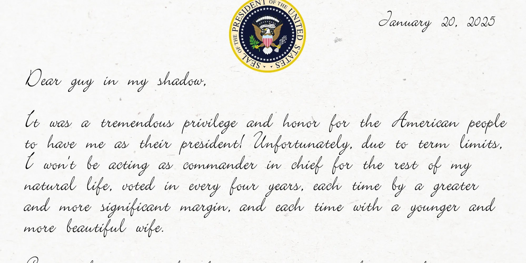 Here's The Letter President Donald Trump Will Leave His Successor In
