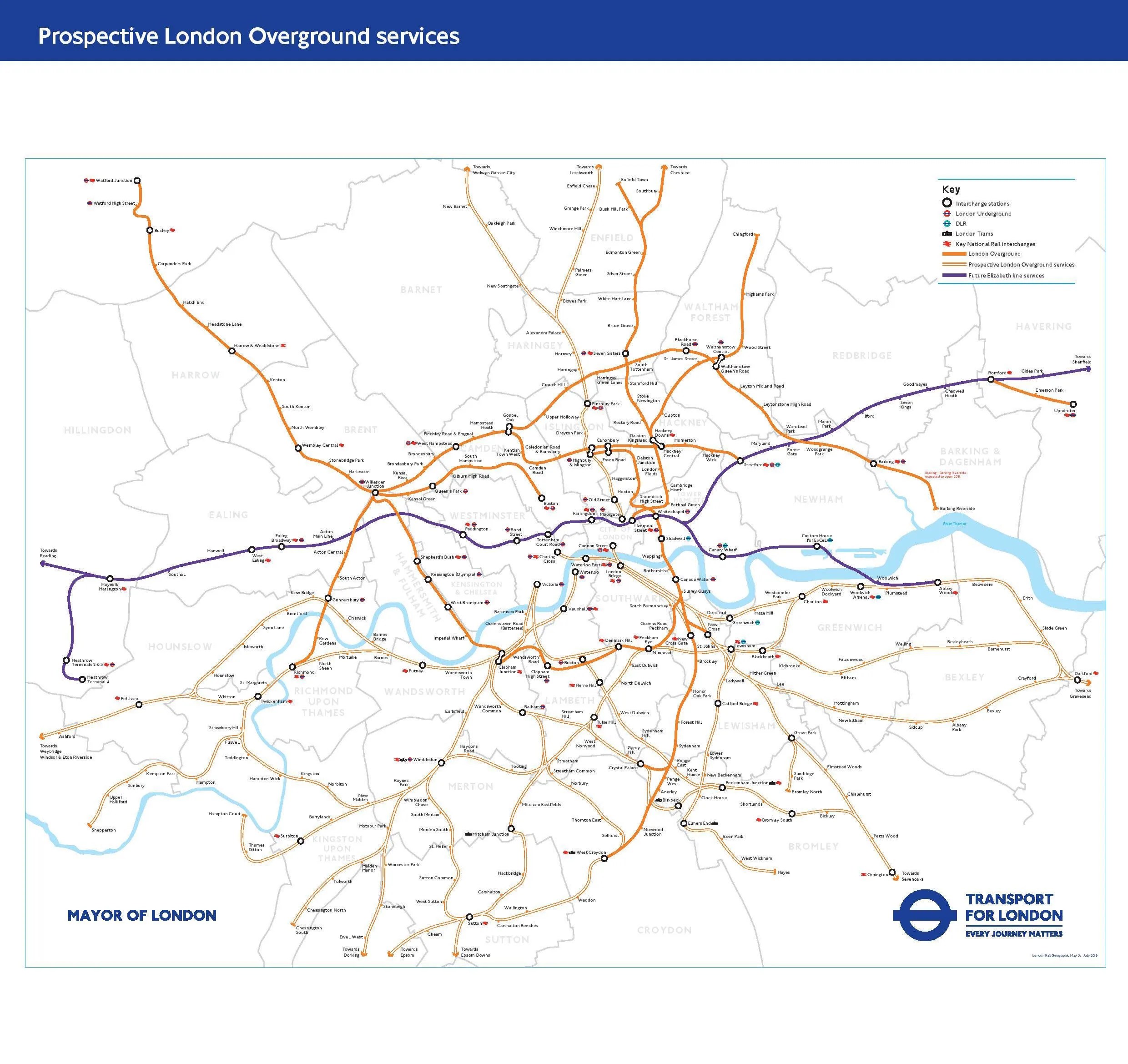 New TfL Map Shows London Overground Routes Under Sadiq Khan's Plans For