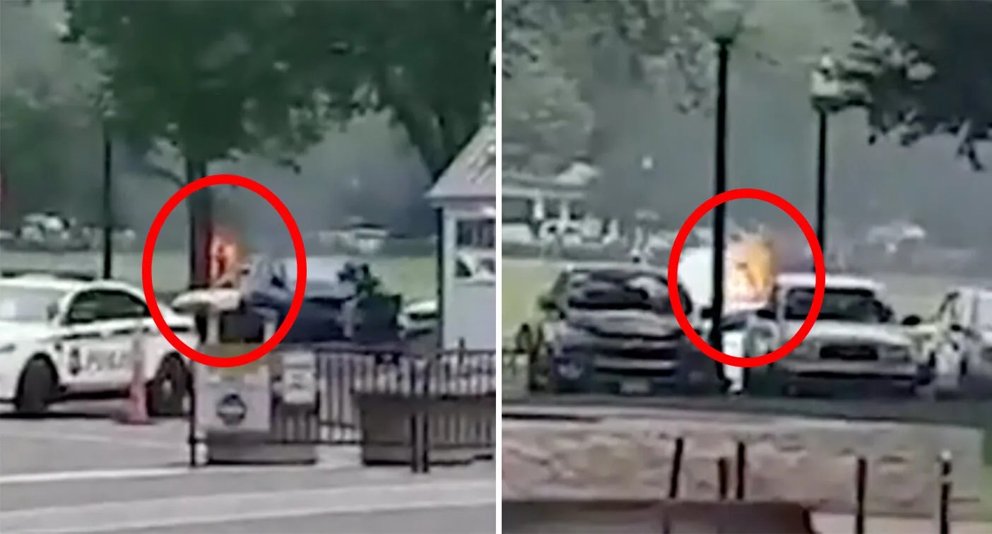 Horrifying moment man sets fire to himself outside White House AOL