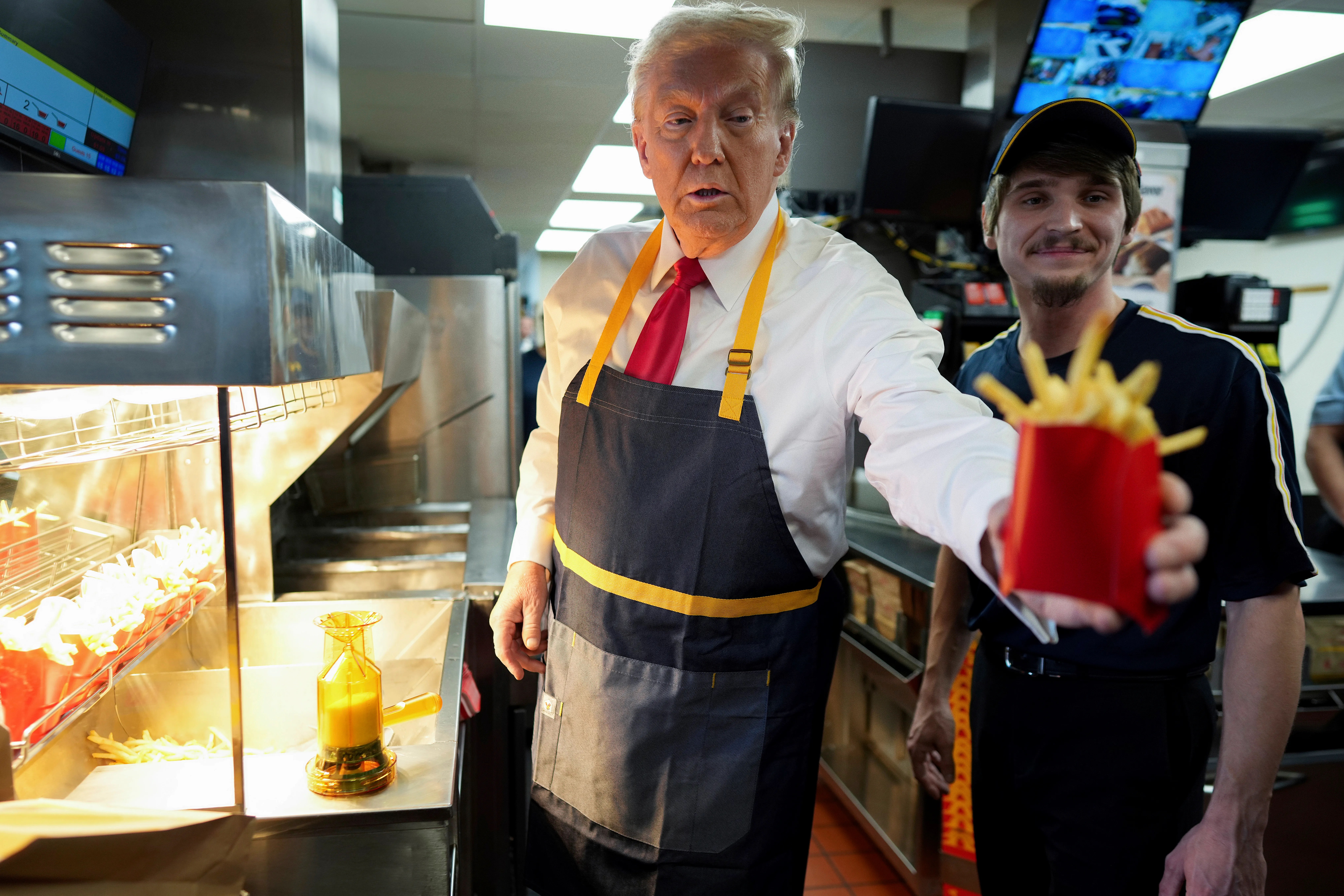 Trump’s Busy Campaign Day: Mostly Focused on Fries and Grease