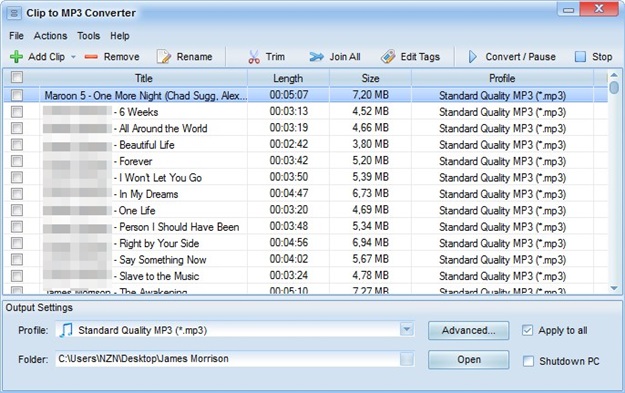 Clip to MP3 Converter Download para Windows Grátis