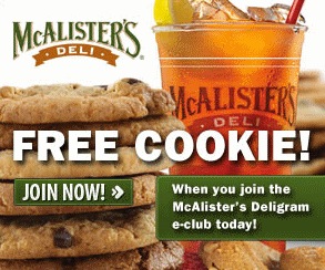 Free Cookie At McAlister's Deli