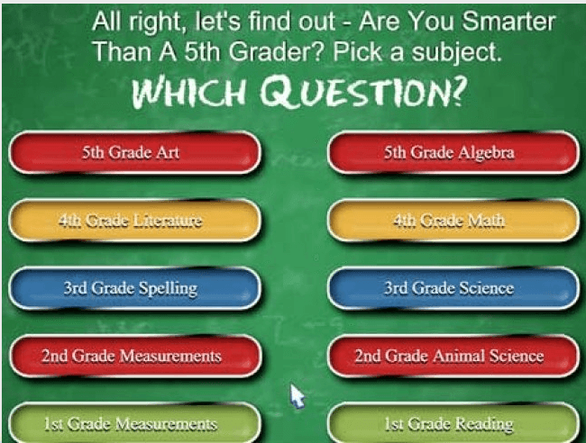Are You Smarter Than A 5th Grader Software Informer Screenshots