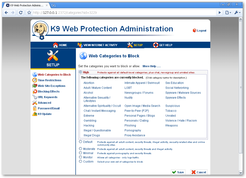 Blue Coat® K9  Protection Software Informer Screenshots
